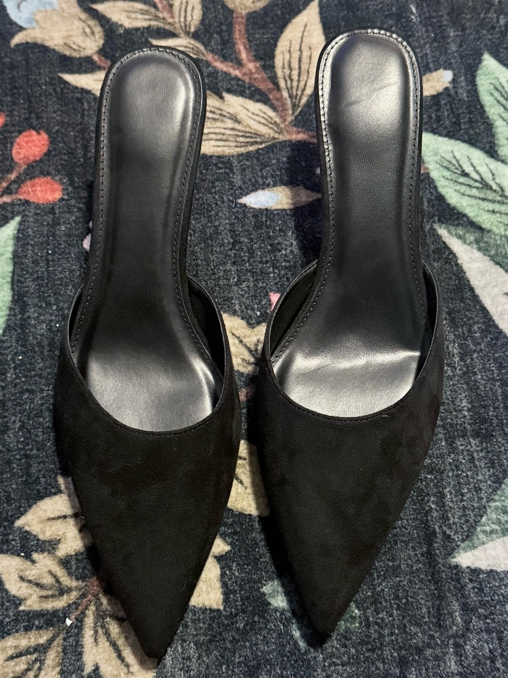 Kitten Heels Black Pointed-Toe Slip-On - Women
